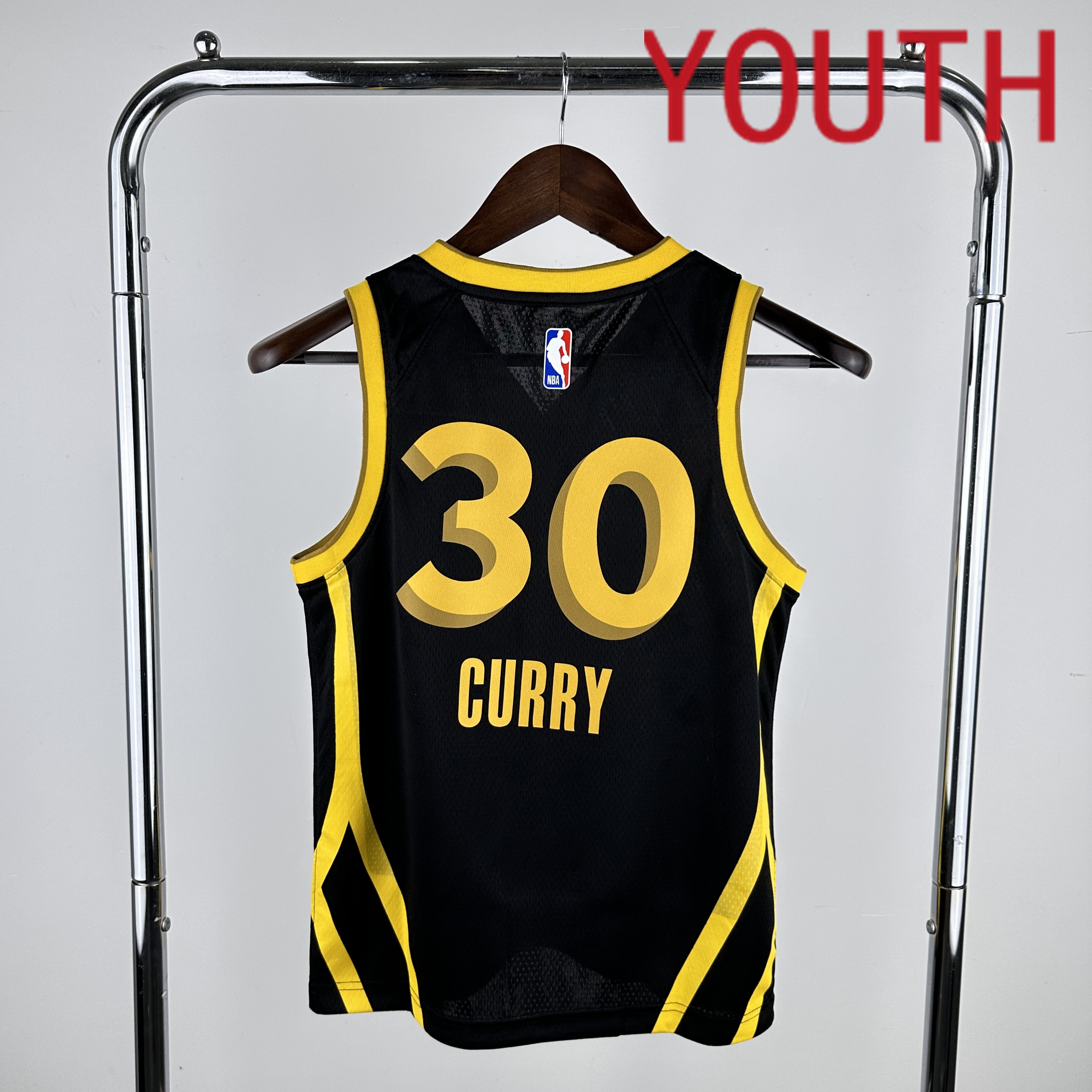 Youth Golden State Warriors #30 Curry Black Nike 2024 NBA Jersey->youth nba jersey->Youth Jersey